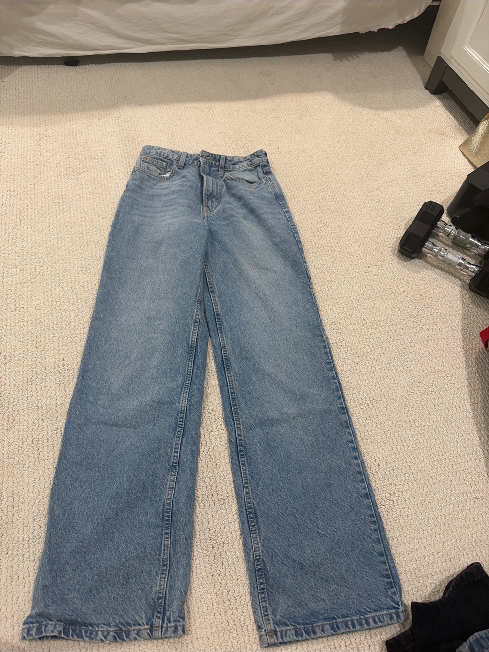 Zara Light Blue Wide-Leg Jeans